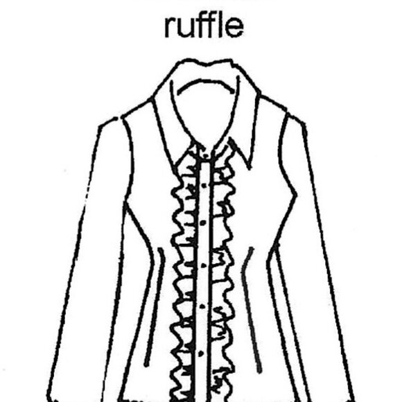 Anna Huling Cream-Colored, Stretch Silk "Romantic Ruffle" Blouse. - Picture 7 of 16